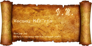 Vecsey Márta névjegykártya
