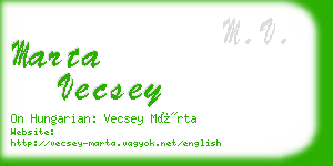 marta vecsey business card